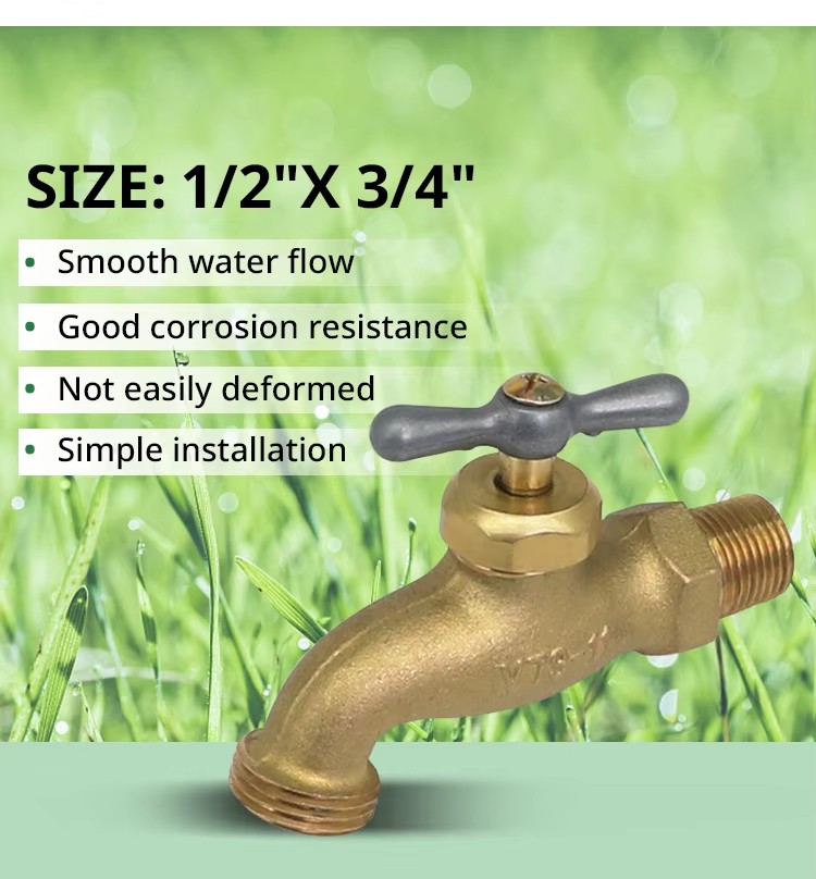 Wholesale Customizable Size Taps and Faucets with External Thread Rotate to Open Brass Cold Water Filter Tap