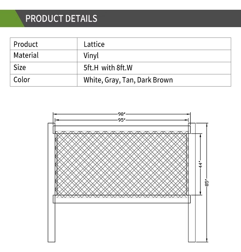 Cheap Pvc Fence Picket Vinyl Retractable Outdoor Trellis & Gates Pvc Privacy Panels for House Plastic Fence