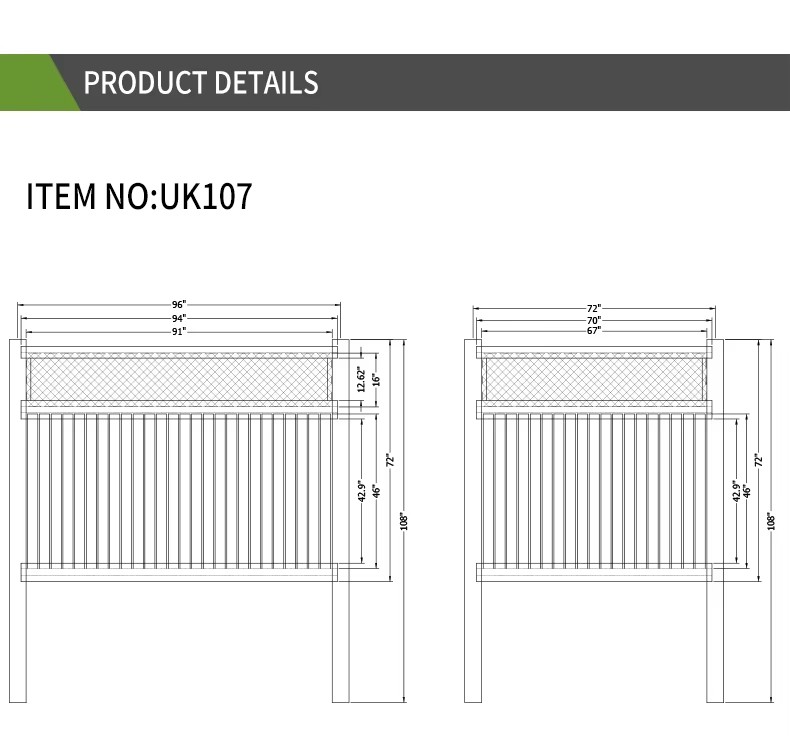 High Quality Easily Assembled Rot Proof Sustainable Plastic White PVC Cheap Vinyl Garden Fence Semi-Privacy Fence