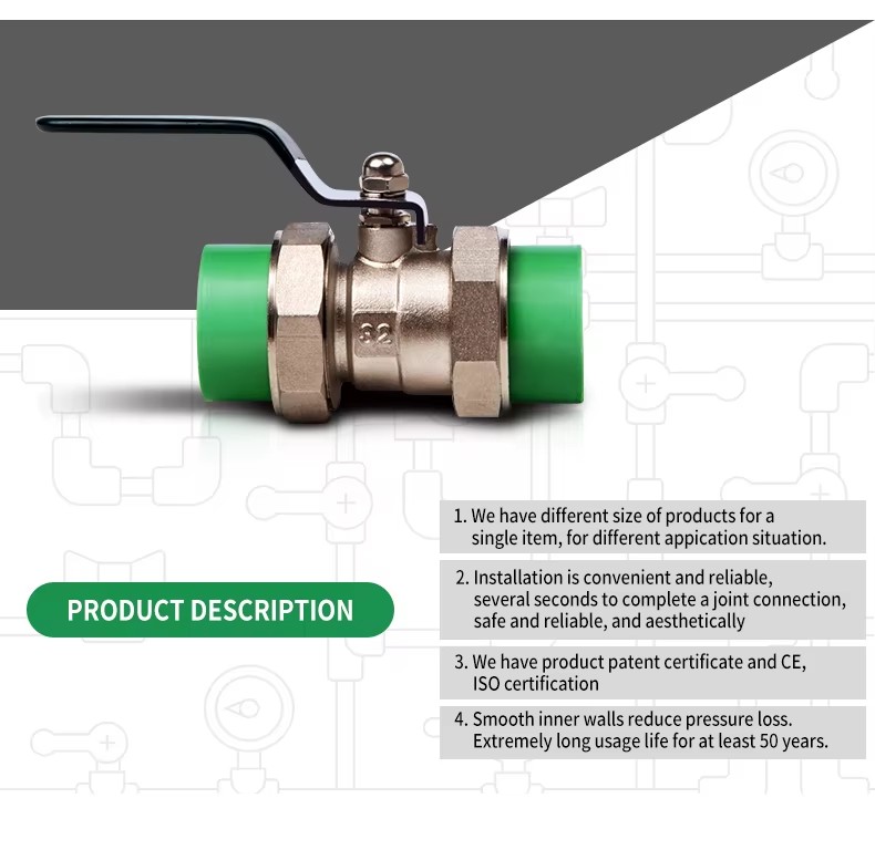 20-63mm Sam- Production of Environmentally Friendly High Temperature Injection Plastic Ppr Compact Ball Valve