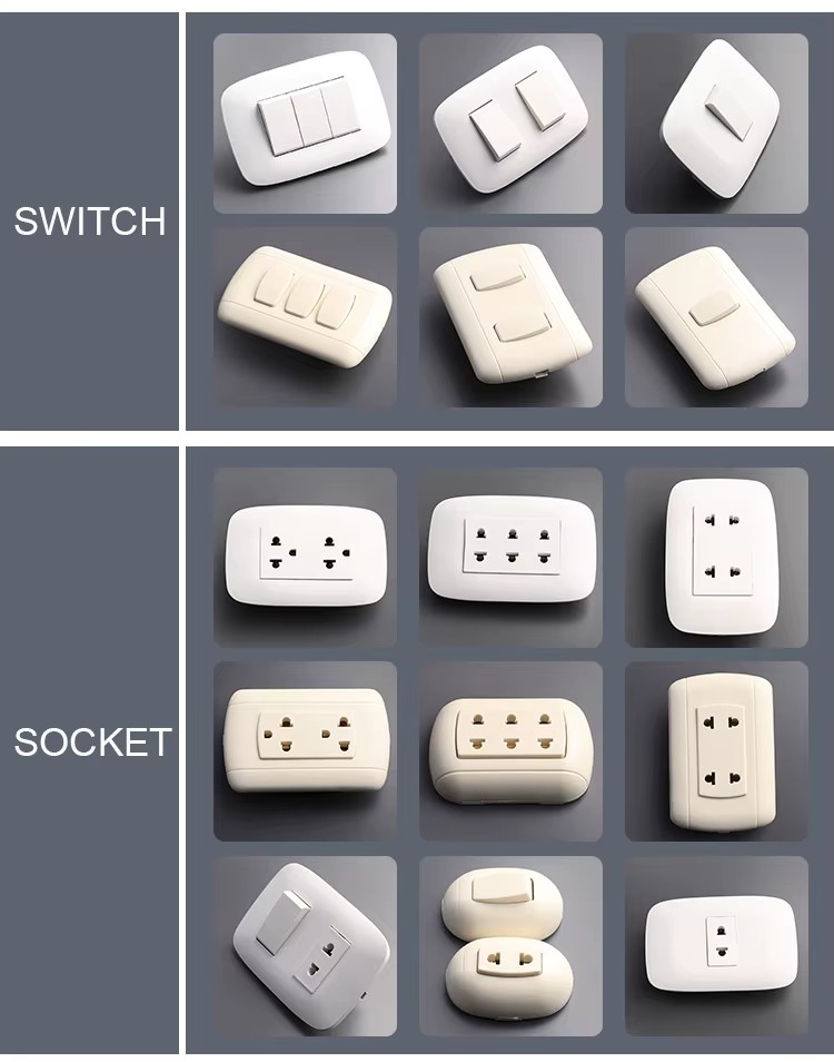 4 Gang Plastic Frameless Wall Light Switches Socket Electric Box Luxury Led Dimmer Base Panel American