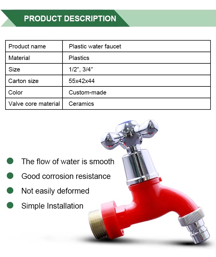 Manufacturer Wholesale High-quality Rotate Brass Plastic Bath Pvc Tap