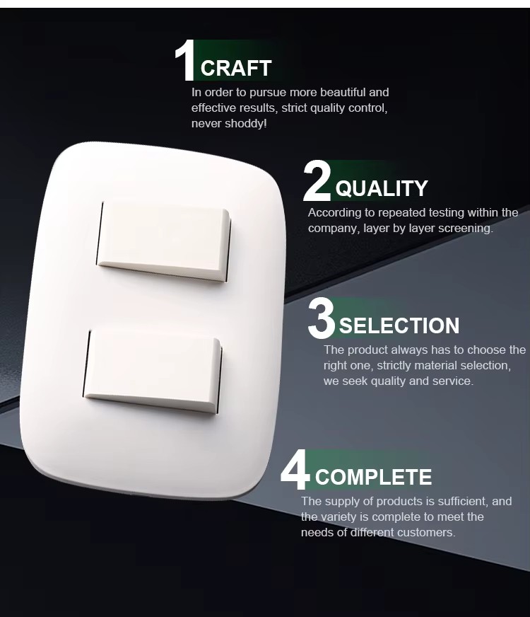 4 Gang Plastic Frameless Wall Light Switches Socket Electric Box Luxury Led Dimmer Base Panel American
