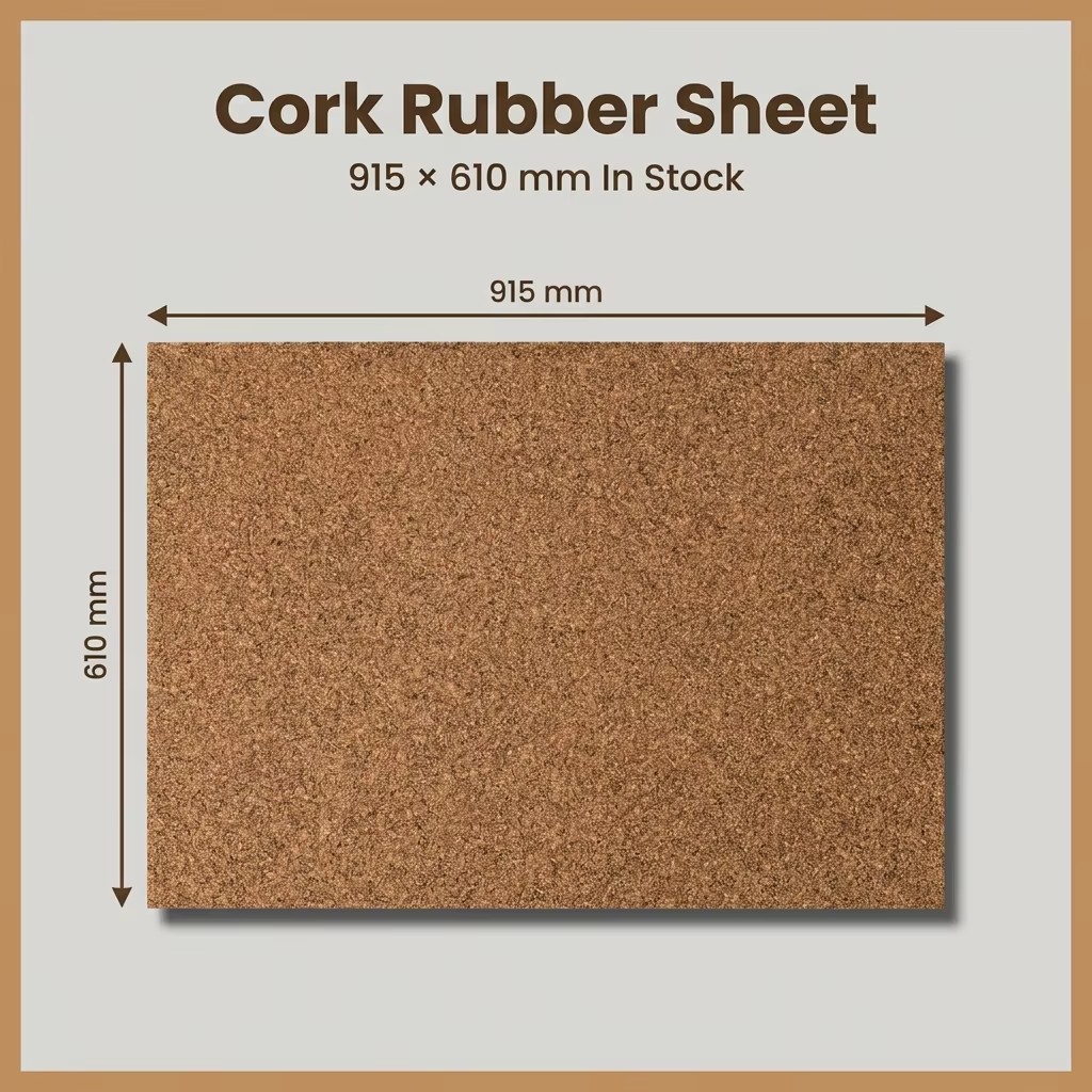 In Stock Natural Cork Rubber Sheet Rubber Board 915x610mm 1.5mm 2mm 3mm Thickness Cutting Service Low Price