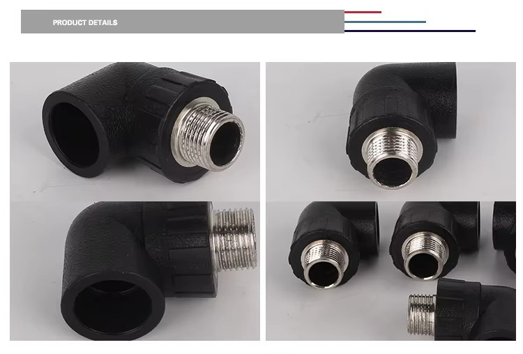 HDPE Socket Pipe Fitting Pe Male Adapter 90 Deg Elbow with Thread End
