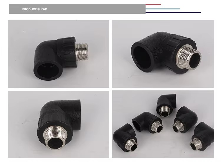 HDPE Socket Pipe Fitting Pe Male Adapter 90 Deg Elbow with Thread End