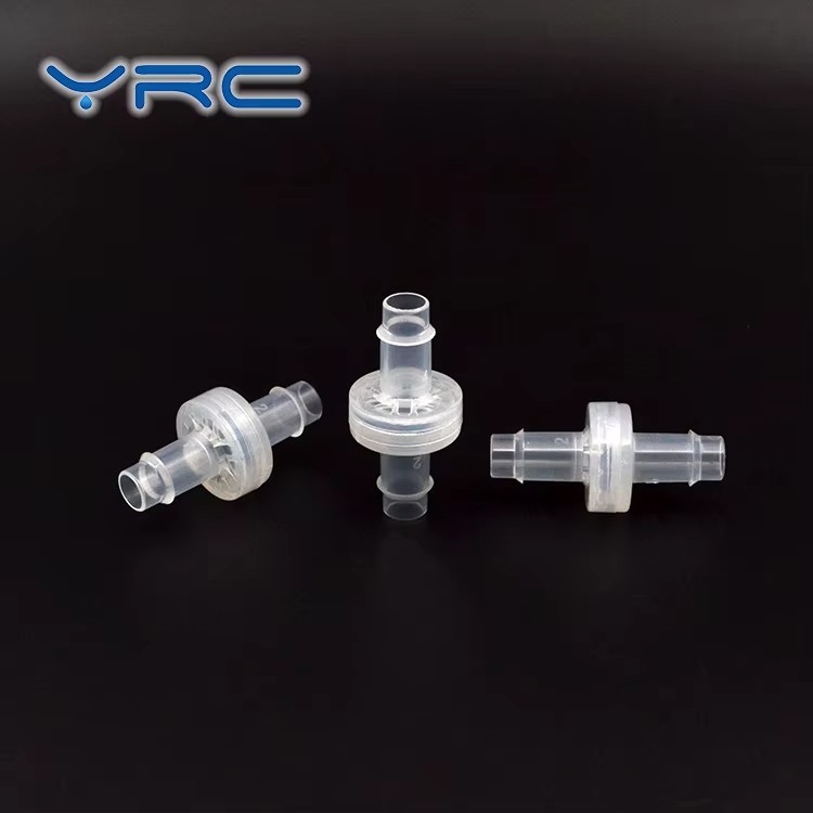 YRC GM79FFA Mini Plastic 5/16" PVDF FKM Sealing Ozone Resistant Check Water Non Return Valve with Longhose Barb Connection