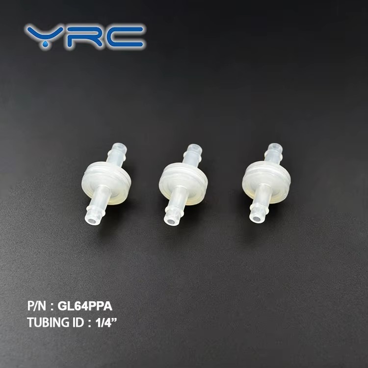 YRC Industrial 1/4 Inch 6.4mm Hose Barbed PP Strainer Small Plastic Inline Filter