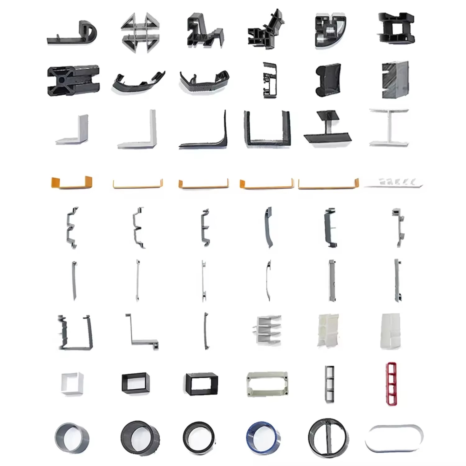 PC/ABS/PVC/PE/PP/TPU/TPV Eco-Friendly Durable OEM Extrusion Custom Plastic Profiles