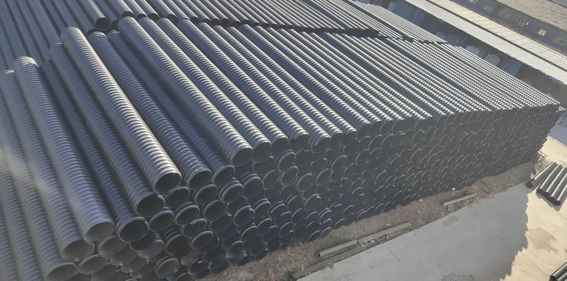 High Strength Polyethylene Steel Reinforced Dual Wall Corrugated HDPE Drainage Pipes DN100-DN1200 Brand PE DN/ID 500 SN10