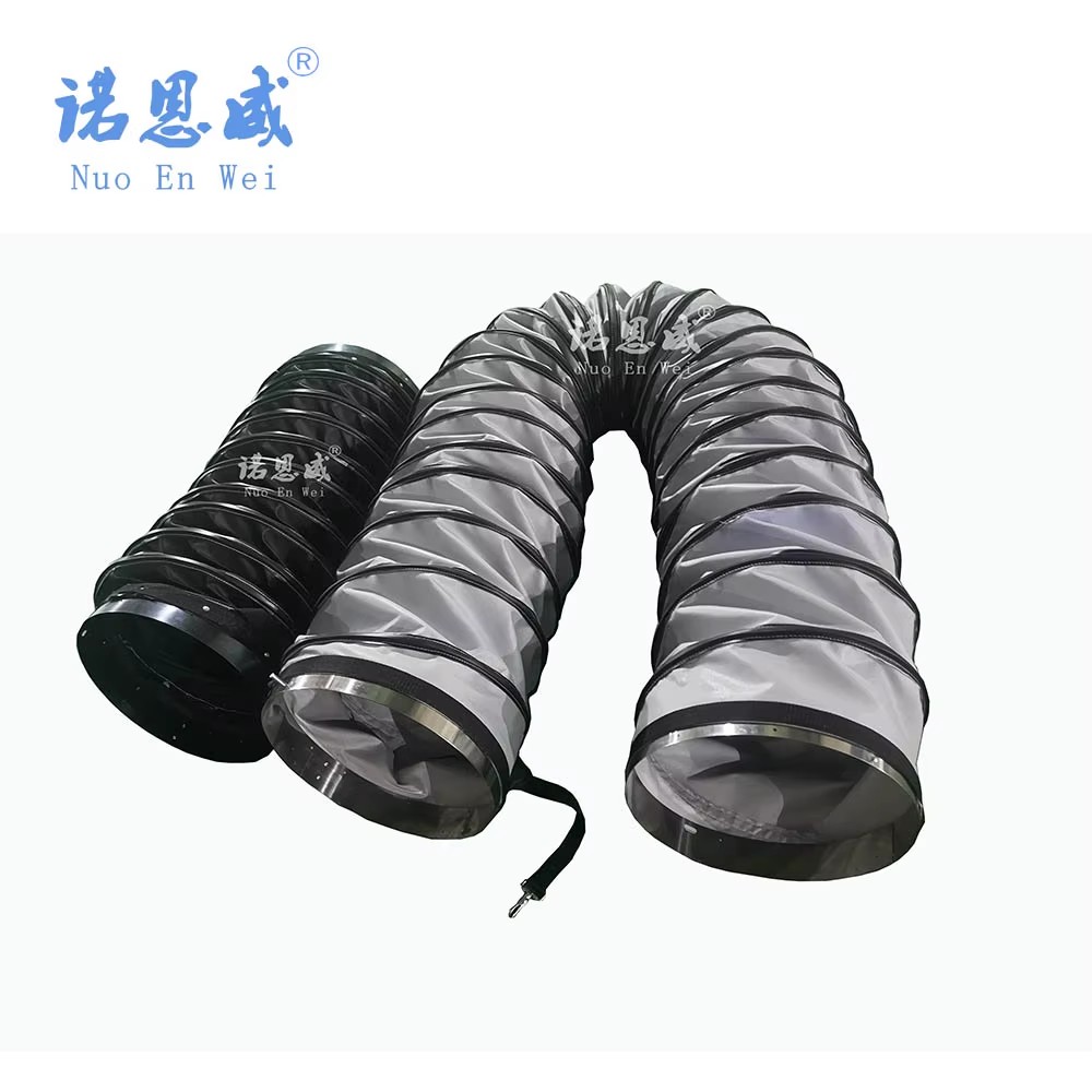 350mm 14inch Pvc Spiral High Temperature Flexible air Duct Fabric Fiberglass Coated High Temperature Air Duct