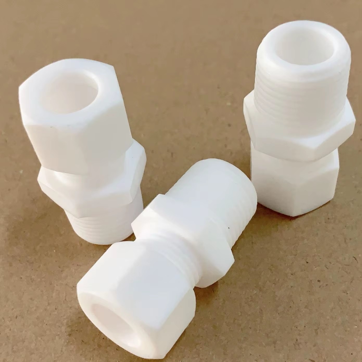 Chemical Resistant PTFE Male Connector 1/2" NPT x 8mm OD Tube High Quality PTFE Fitting