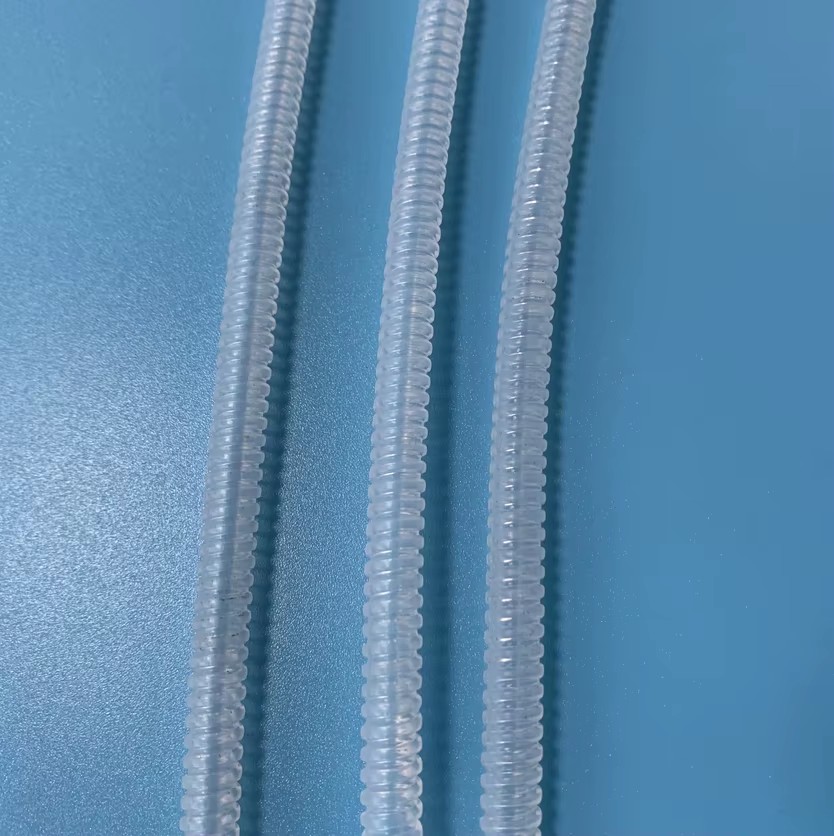 Mechanical Property PFA Bellow Hoses PFA Corrugated Tube Corrugated Pfa Tubing