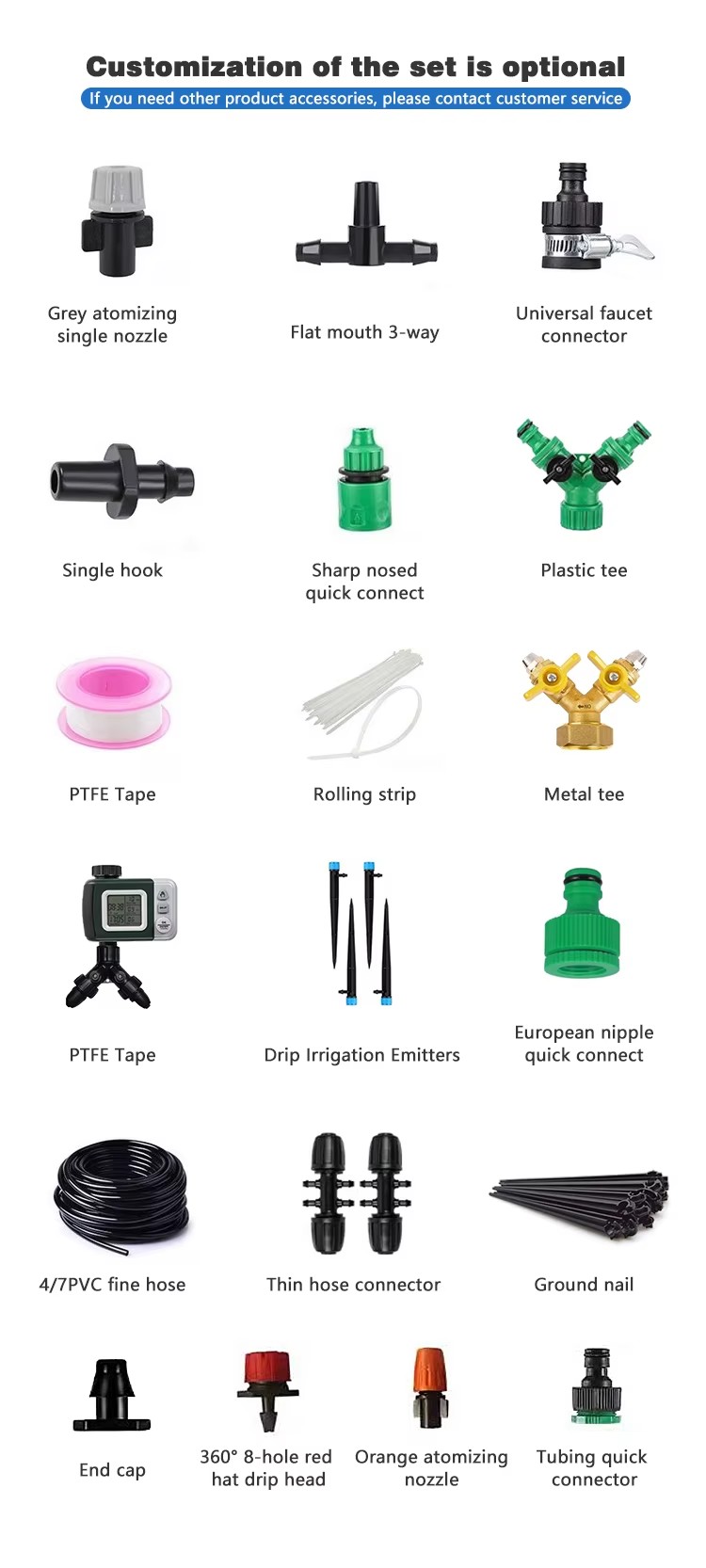 Greenhouse Micro Drip Irrigation Kit Automatic Irrigation System Patio Misting Plant Watering SystemIrrigation Tubing Hose