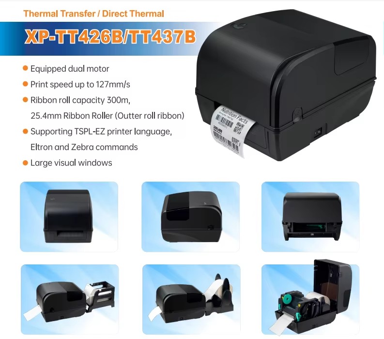 Thermal Transfer Printer Quality Ribbon Support Thermal Labelled Max Print Width 108mm Barcode Printer