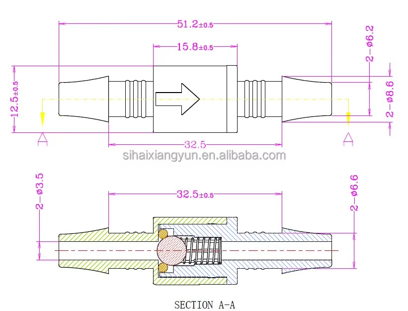 1/4" PP Plastic Manufacturer Spring Check Valve