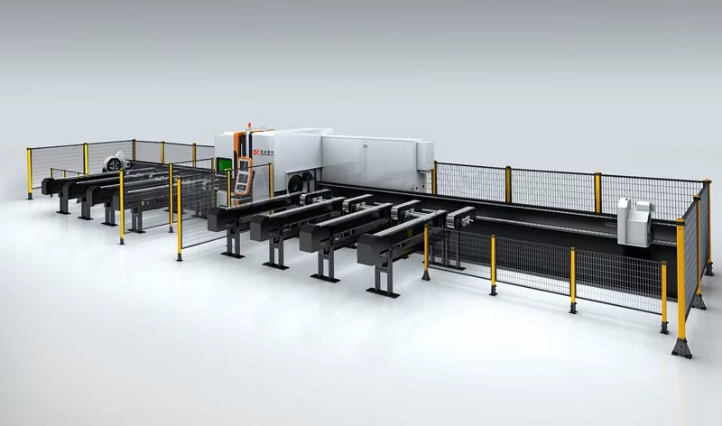 Laser I Beam 5-Axis Laser Cutting Machine 3 Chucks Gear Engine Core Yaskawa Raycus for Raytools Hiwin Supports AI for Met