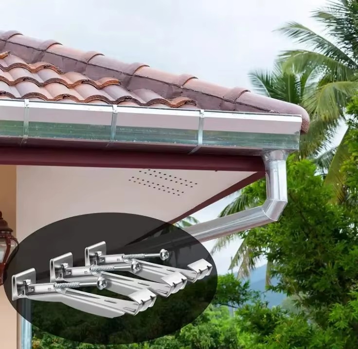 Factory Low Price High Quality Customized Aluminum K-style Hidden Gutter Rain Roof Hanger Quick Screw