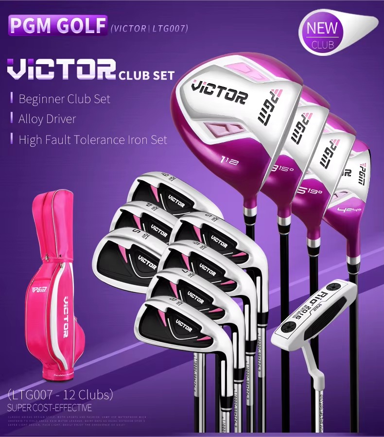 PGM LTG007 VICTOR Series Right Handed Beginner Women Golf Clubs Complete Set with Golf Bag