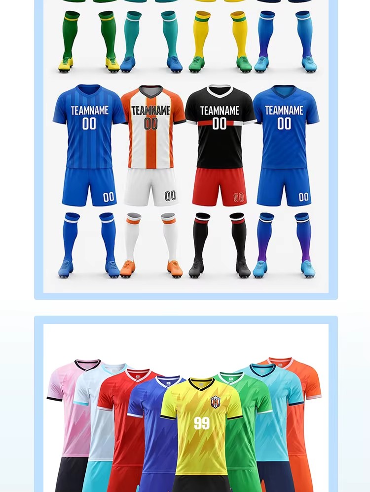 Custom Soccer Uniform High Quality Sportswear Retro Player Version Design Sublimation Team Club Football Jersey Set