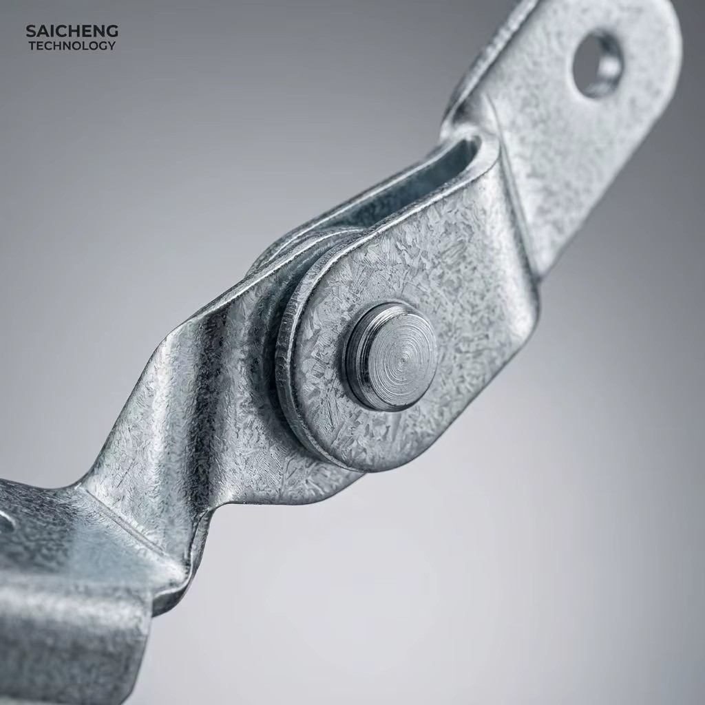 Custom OEM Heavy Duty Hinge Connector Q235B Electro Galvanized 4.9mm Thick Industrial Manual Drive Flat Washer Included