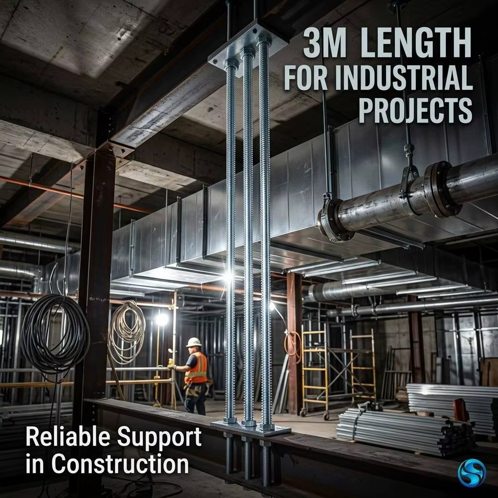 Q235B Carbon Steel M12 Right Hand Electro Galvanized Fully Threaded Rod for Solar Bracket Ceiling Suspension