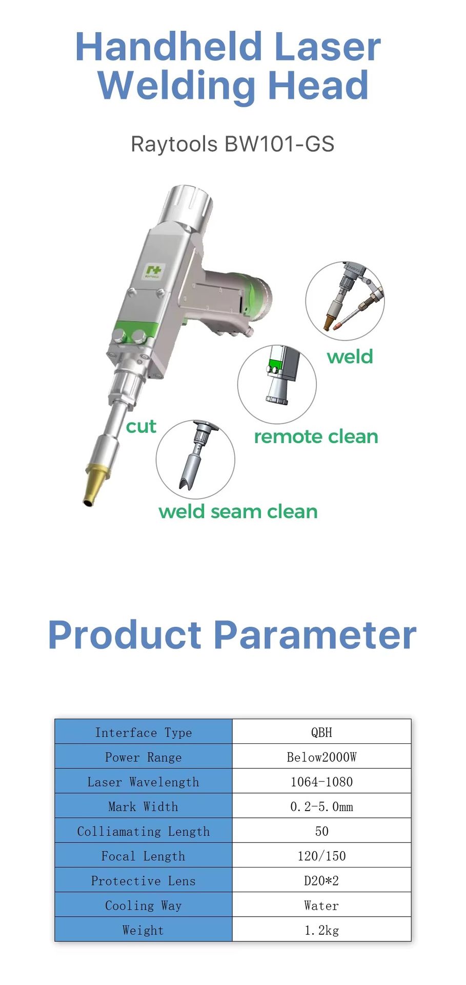 Original Raytools Laser Welding Head BW101-GS with Feeds and System New Focus