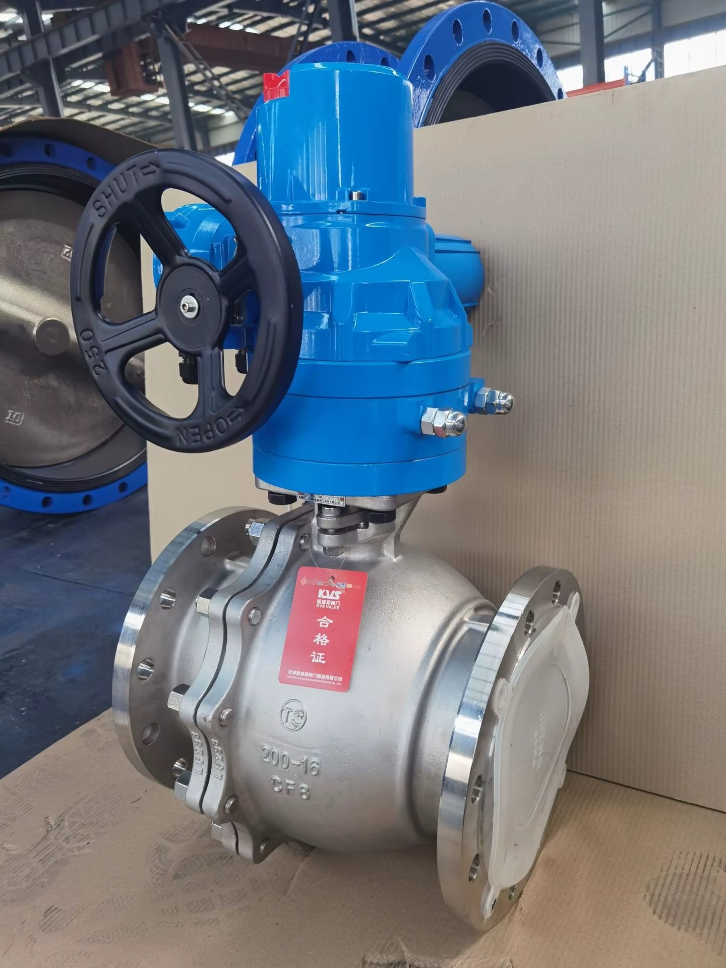 Q941F-16P Electric Adjust Stainless Steel Ball Valve Normal Temperature Water Media PTFE Sealing Flange Connection 1 Year