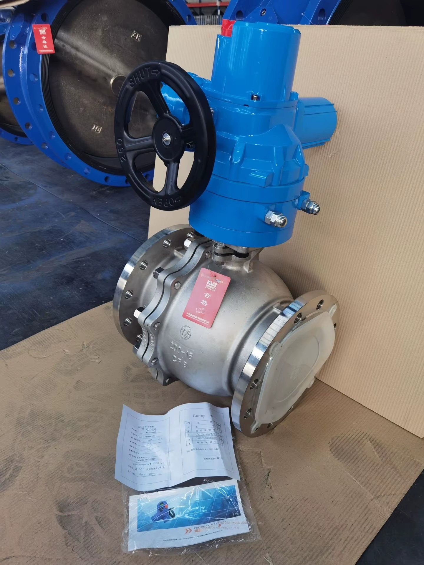 Q941F-16P Electric Adjust Stainless Steel Ball Valve Normal Temperature Water Media PTFE Sealing Flange Connection 1 Year