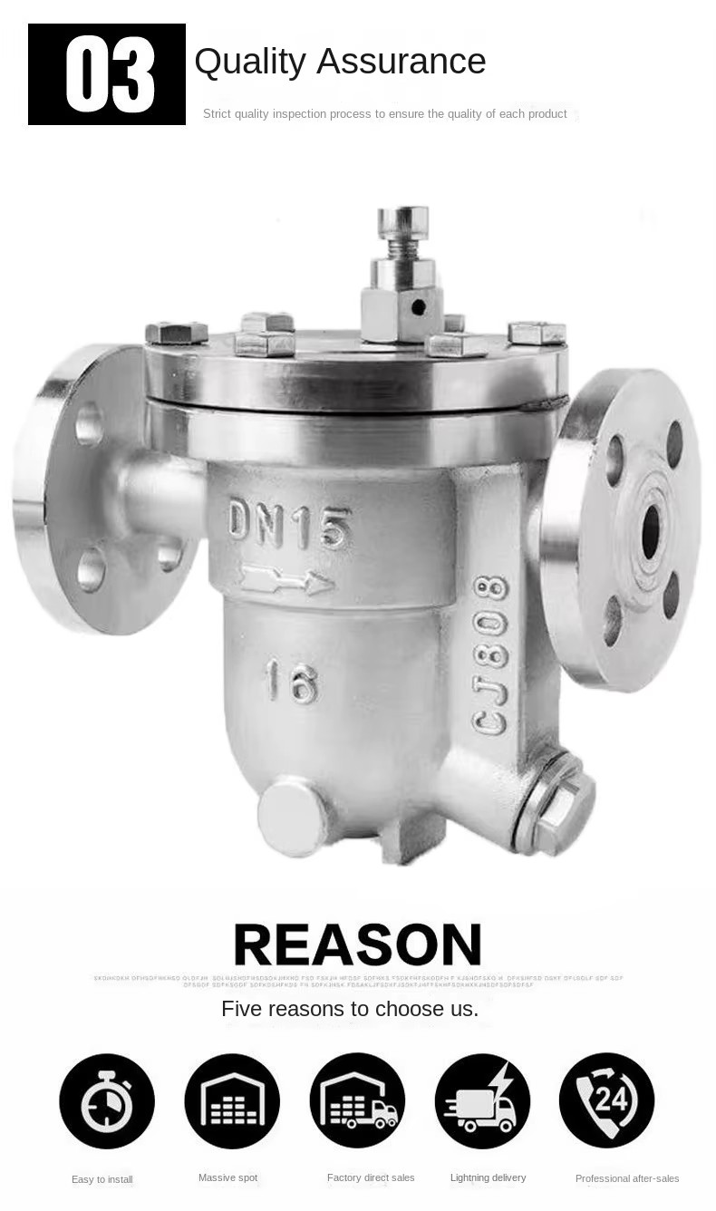 KH CS41H-16P Stainless Steel Manual Disc Trap Free Float Type Gas Flange Valve Dn15-Dn100 Port Size Normal Temperature 1-Year