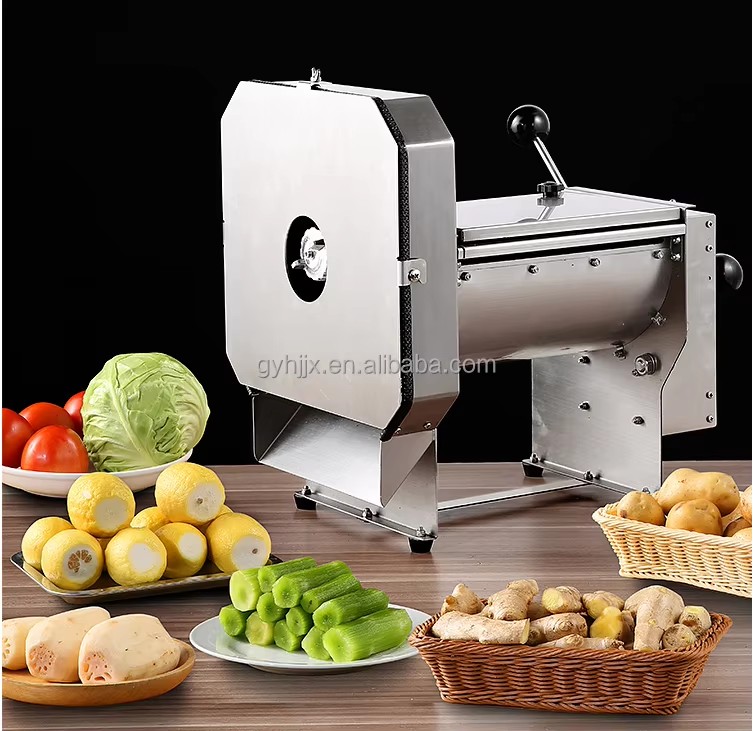 2023 Widely Used Small Manual Electric Lotus Radish Orange Pinefruit Cucumber Onion Fruit Sweet Potato Lemon Slicing Machine