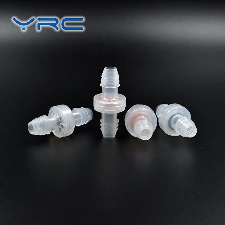 YRC Plastic 3/8" Silicone Sealing Wear-resistant One Way Check Valve with Longhose Barb for Hydraulic Fuel Gas Water Air