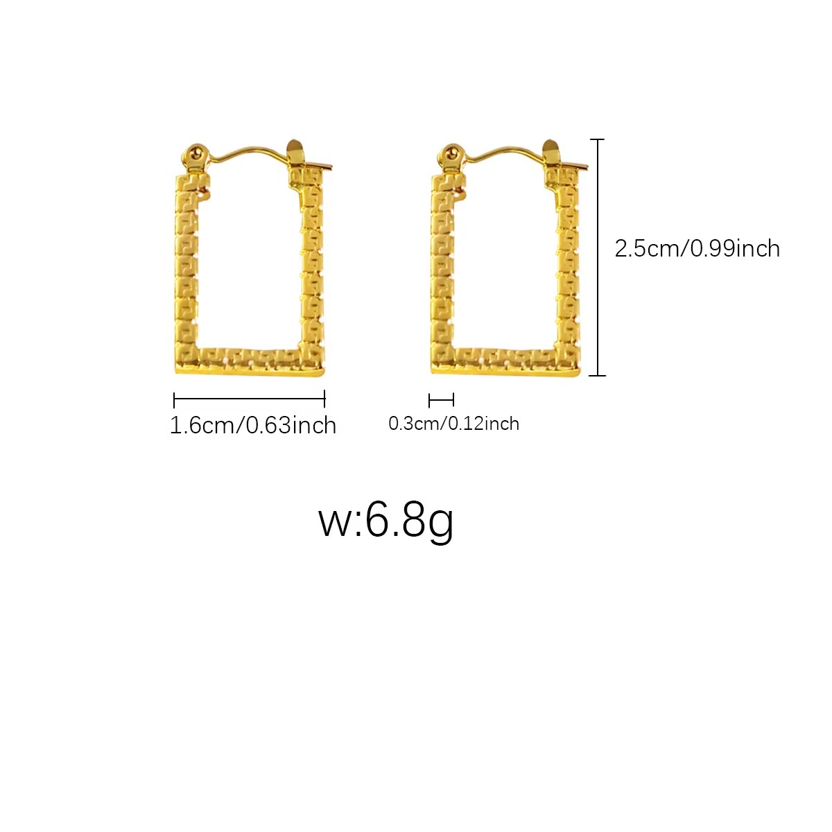 EH048 18K Gold Plated Geometric Irregular Hammered Stainless Steel Hydraulic Earrings Fashionable Ear Hoops