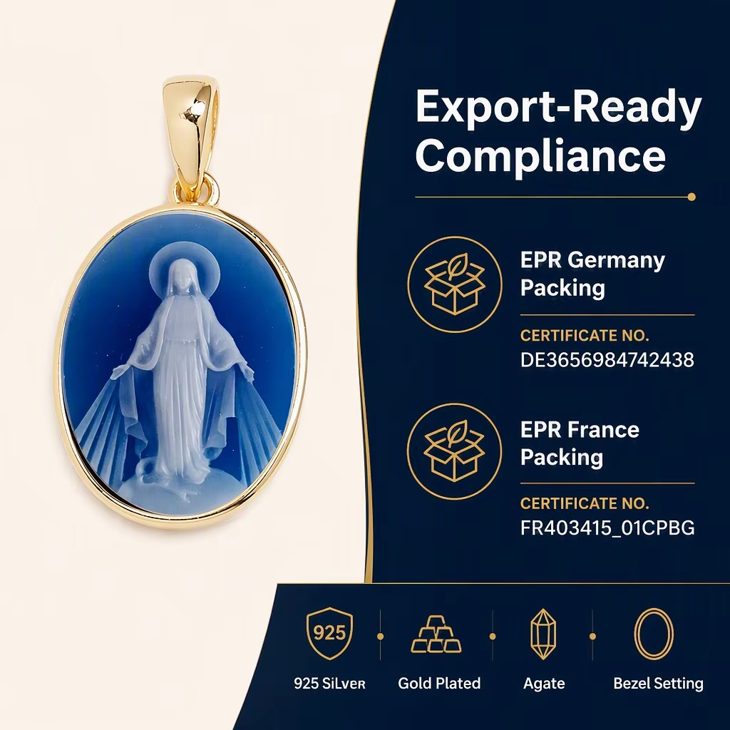 Customized Catholic Virgin Mary Amulet Jewelry Agate Cameo De Guadalupe Medal 925 Sterling Silver Religious Pendant