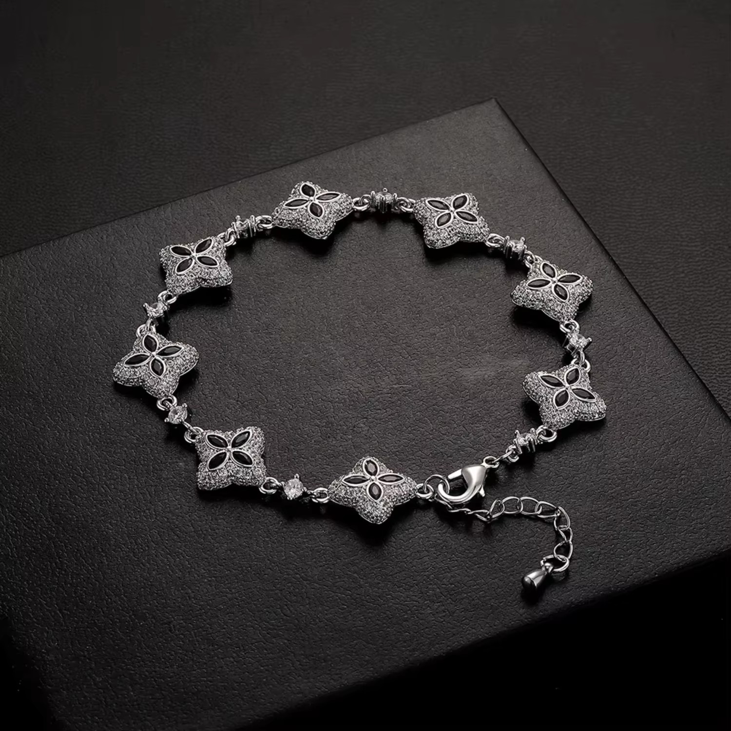 Four Leaf Clover Bracelet Women Men Jewelry Gifts 18K Gold Plated Brass Charm Link Cubic Zirconia 5A CZ Clover Tennis Bracelet
