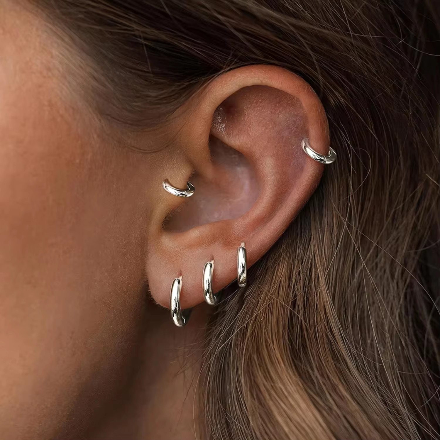 316L Stainless Steel Huggie Hoop 8mm 10mm 12mm 16mm 20mm Men Women Hypoallergenic Cartilage Helix Lobes Hinged Sleeper Earring