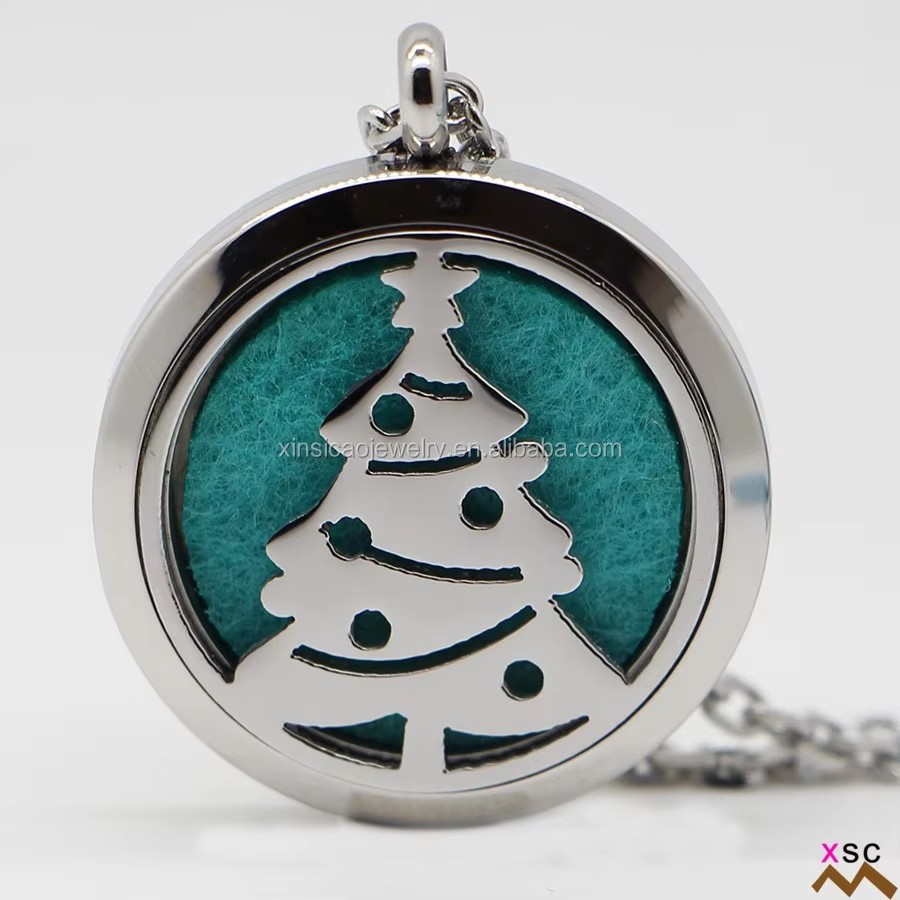 Stainless Steel Custom Design Aromatherapy Locket Necklace Scents Jewelry