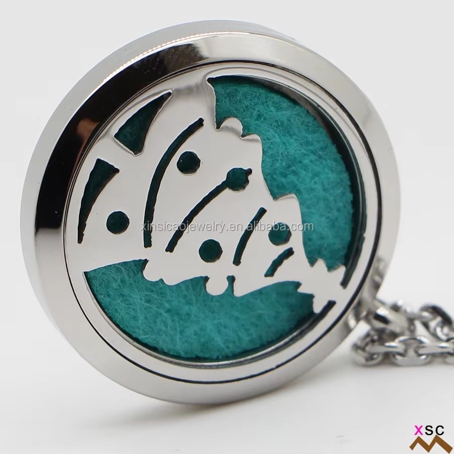 Stainless Steel Custom Design Aromatherapy Locket Necklace Scents Jewelry