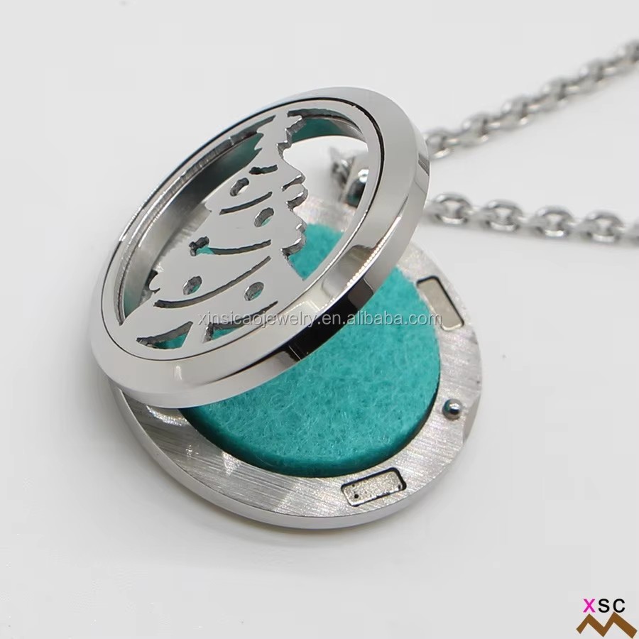 Stainless Steel Custom Design Aromatherapy Locket Necklace Scents Jewelry