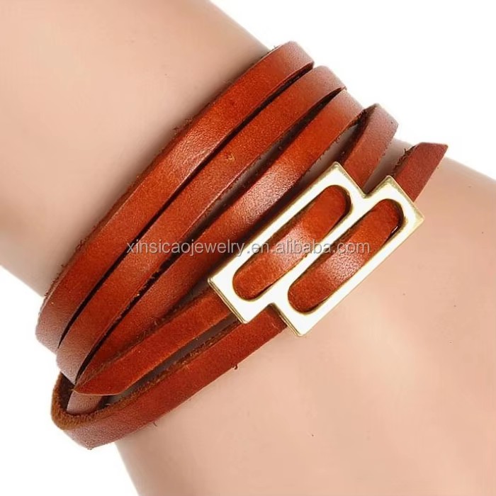 Simple Elegant Beautiful Jewelry New Design Wrap Leather Bracelet for Women and Man
