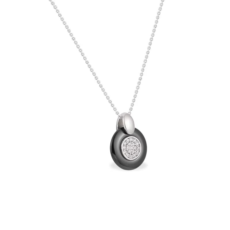 New Design Round Zircon 925 Silver Tarnish Free Waterproof Jewelry Women Necklaces