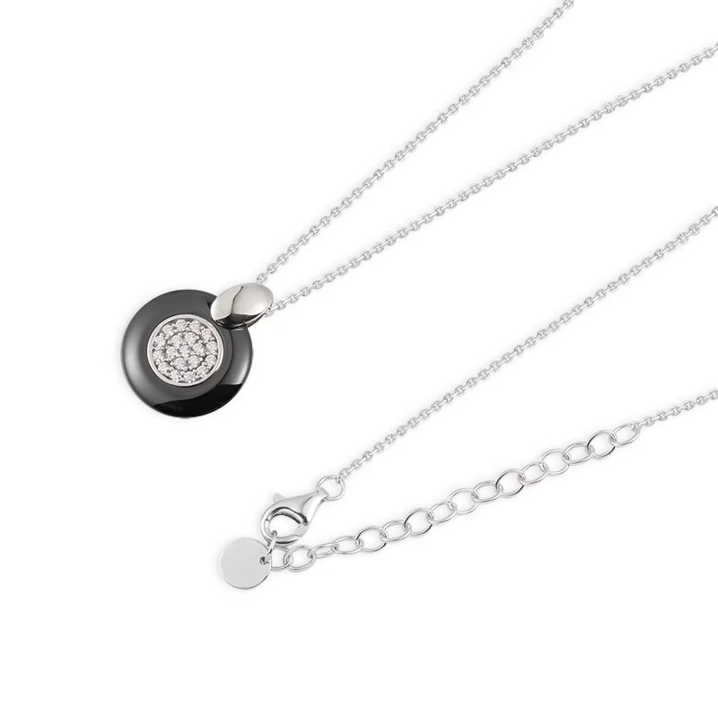 New Design Round Zircon 925 Silver Tarnish Free Waterproof Jewelry Women Necklaces