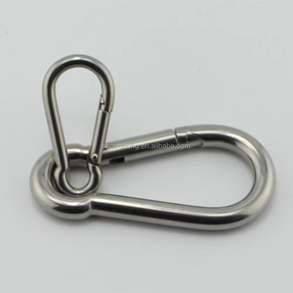 1.5inch 3inch 4inch DIN5299C M8X80mm Heavy Duty 304 316 Stainless Steel Carbine Spring Snap Hook Clip Carabiner Metal Snap Hook