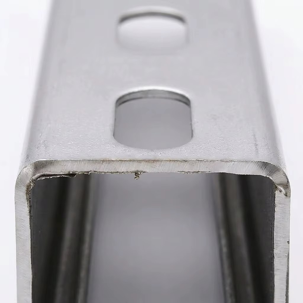 Electro Galvanized Q235 Carbon Steel Slotted C Channel | ASTM/GB Standard Perforated Construction Bracket Profile OEM Custom