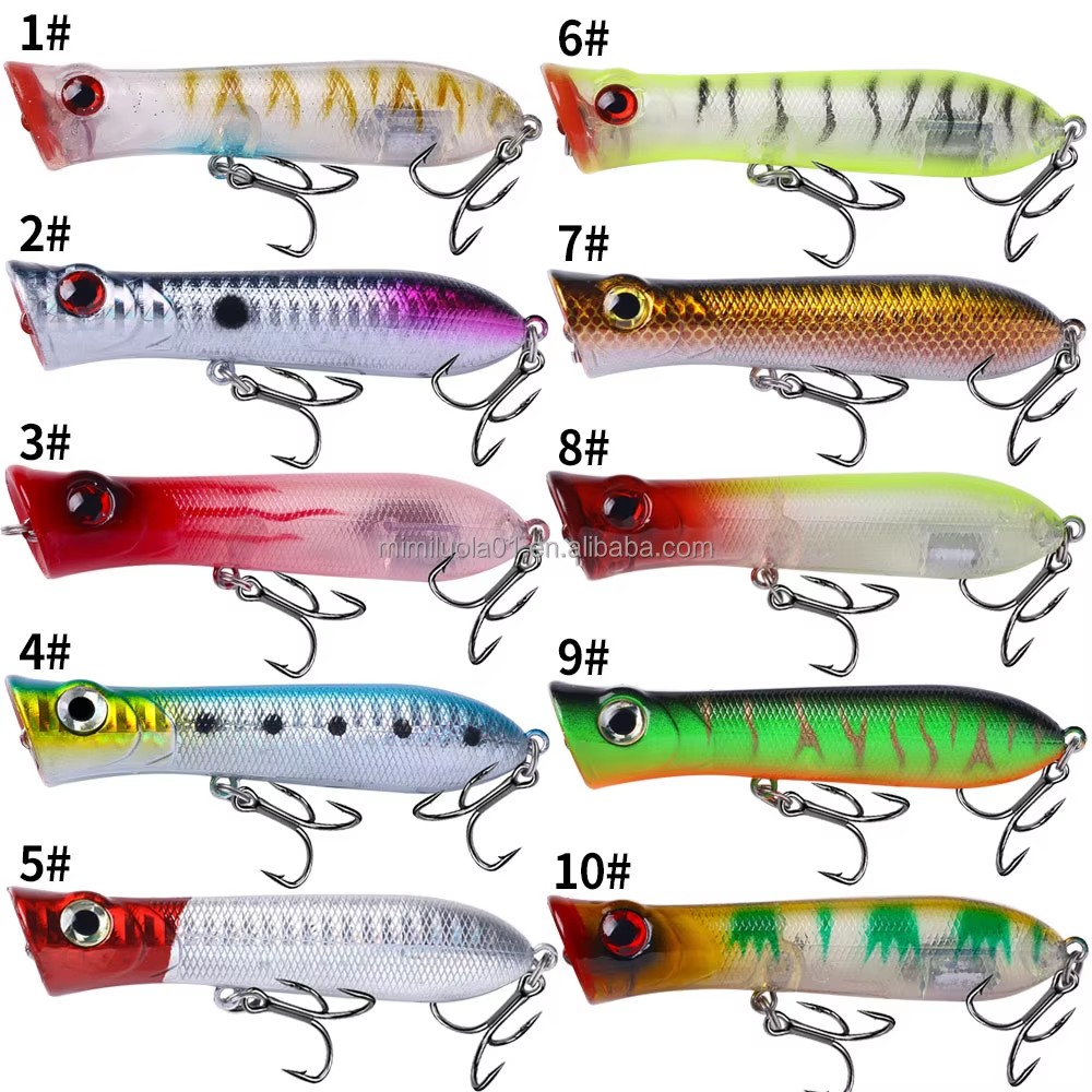 Wholesale PO032 8.3cm 11g Artificial Hard Plastic Baits Top Water Floating Popper Fishing Lures