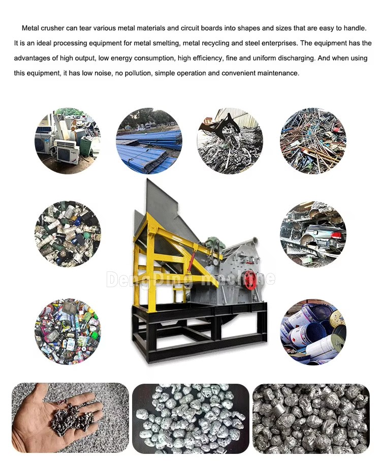 Automatic Steel Rebar Bundle Iron Casting Scrap Aluminum Window Metal Granulator Industrial Waste Recycling Technology