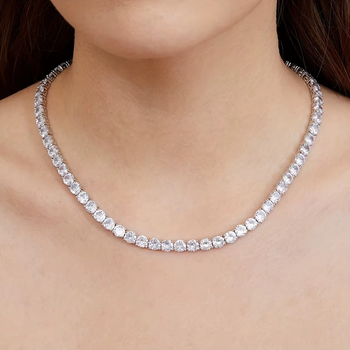 316 Stainless Steel 3mm 4mm 5mm Rose Gold Tennis Luxury Iced CZ 18K Gold Plated Moissanite Tennis Chain Necklace Jewelry Set