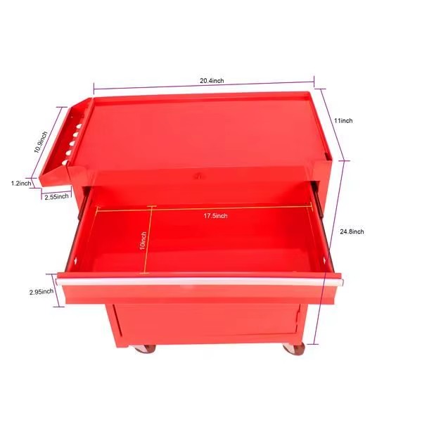 Red Detachable 5-Drawer Tool Chest With Bottom Cabinet Adjustable Shelf Model D0100HA7F87