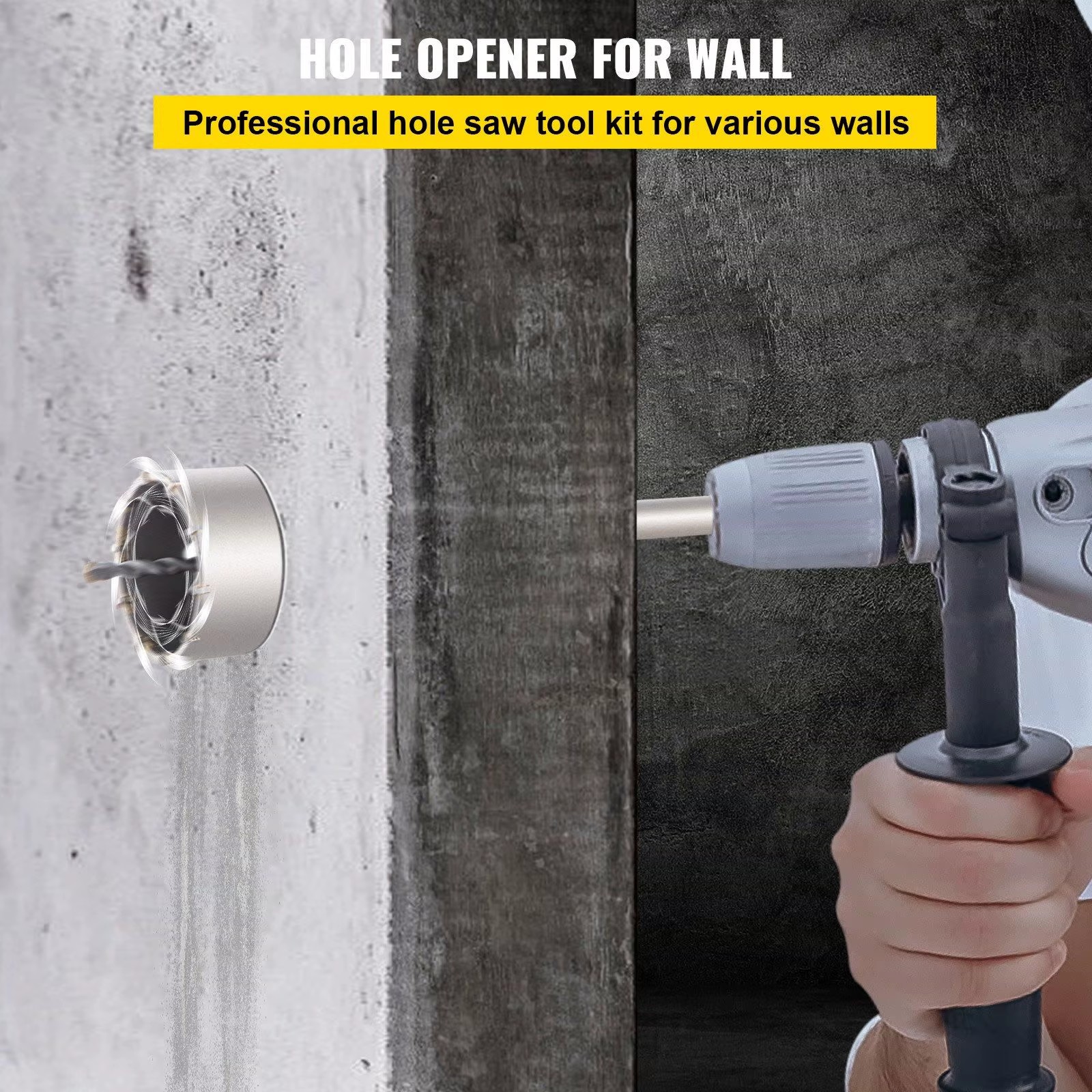 Concrete Hole Saw Kit 1-2/11 1-3/5 2-9/16 3-5/32 3-15/16 Inch SDS Plus Max Shank Wall Cutter Drill Bits