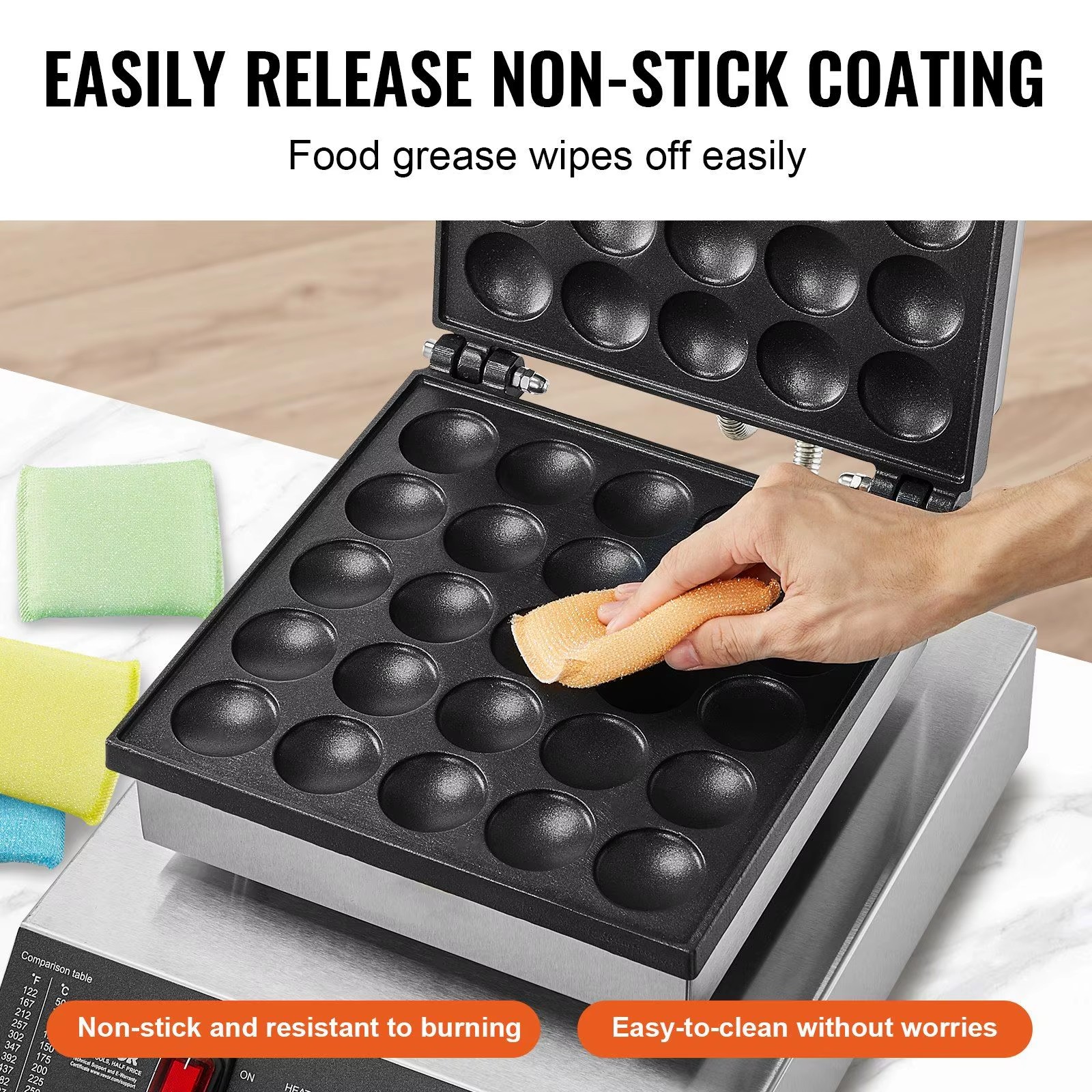 Mini Dutch Pancake Maker 25 Holes 43mm Commercial Electric Pancake Machine Adjustable Temperature Baking Equipment Model